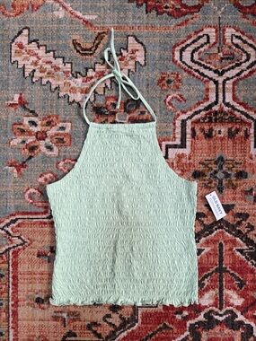 Old Navy Light Mint Smocked Halter Top
